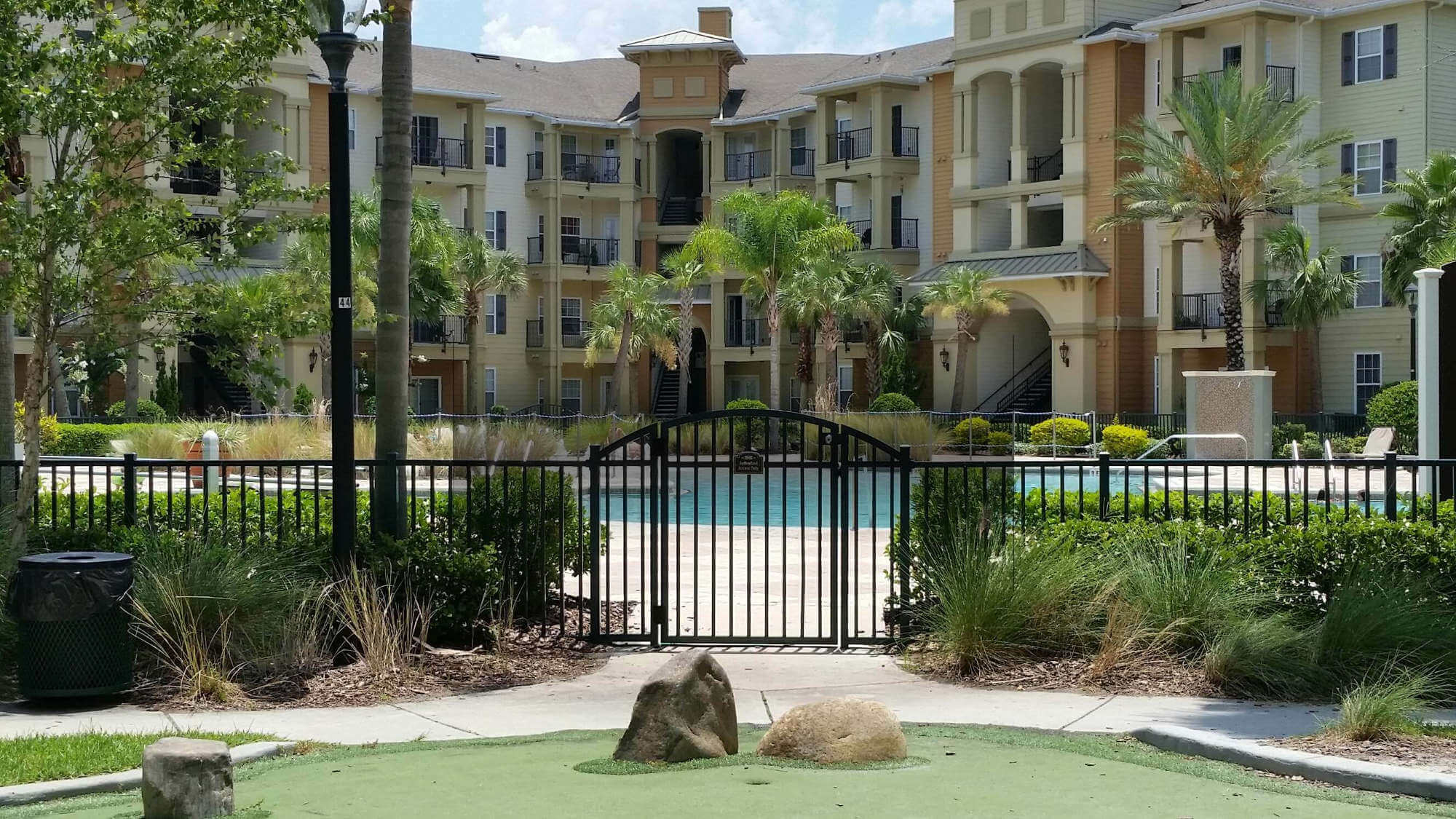 Apartment complex with gated pool